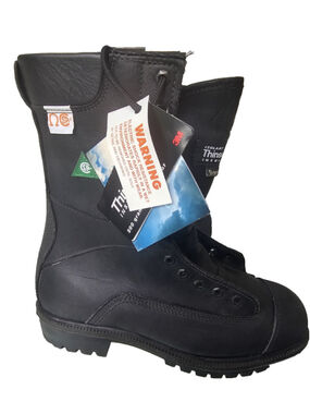 Omega CSA Black Lace-Up Steel Toe Thinsulate Sympa Tex Work Boots Size 8 New